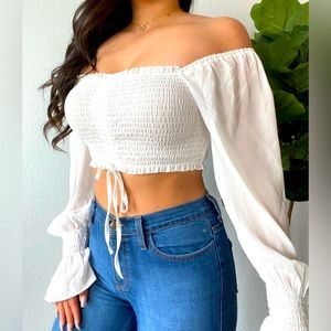 Boho Pirate Puff Sleeve Western Crop Top